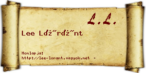 Lee Lóránt névjegykártya